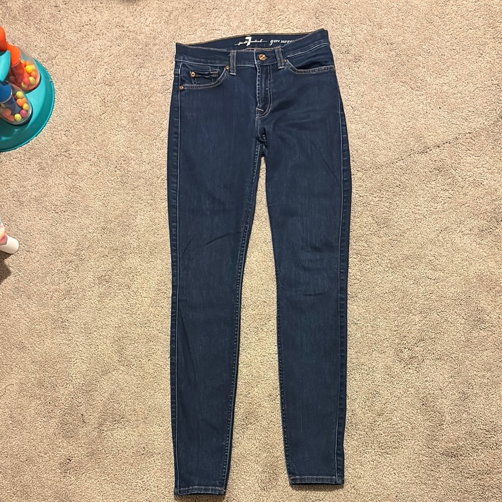 7 For All Mankind Jeans Women's Dark Blue Skinny Jeans
